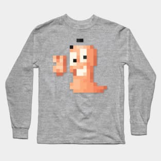 Worm low-res pixelart Long Sleeve T-Shirt